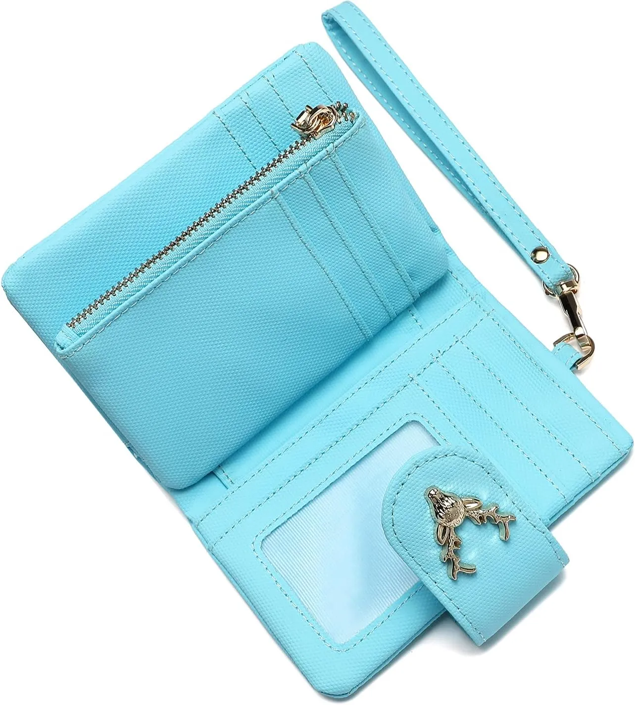 Womens Wallet Deer Girls Small Bifold Wristlet Wallet With Coin Pocket ID Window Card Holder