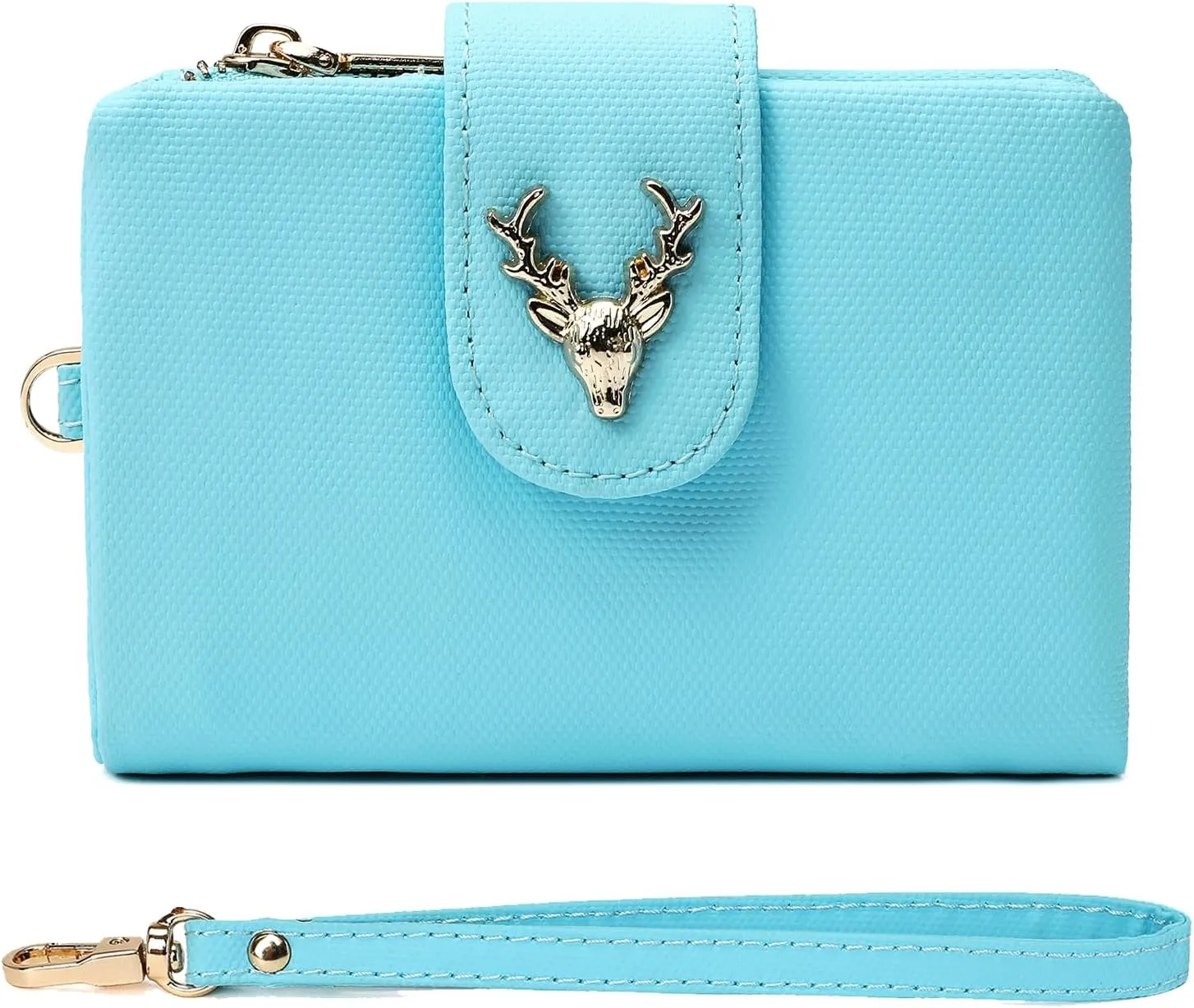 Womens Wallet Deer Girls Small Bifold Wristlet Wallet With Coin Pocket ID Window Card Holder