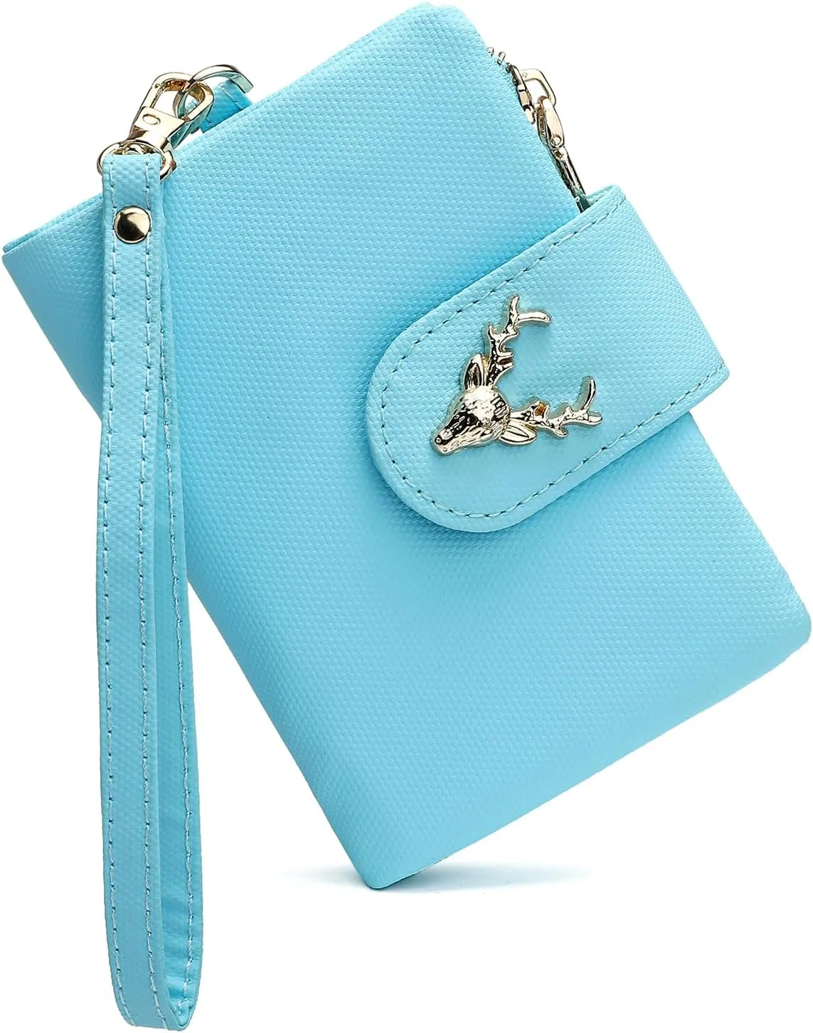 Womens Wallet Deer Girls Small Bifold Wristlet Wallet With Coin Pocket ID Window Card Holder