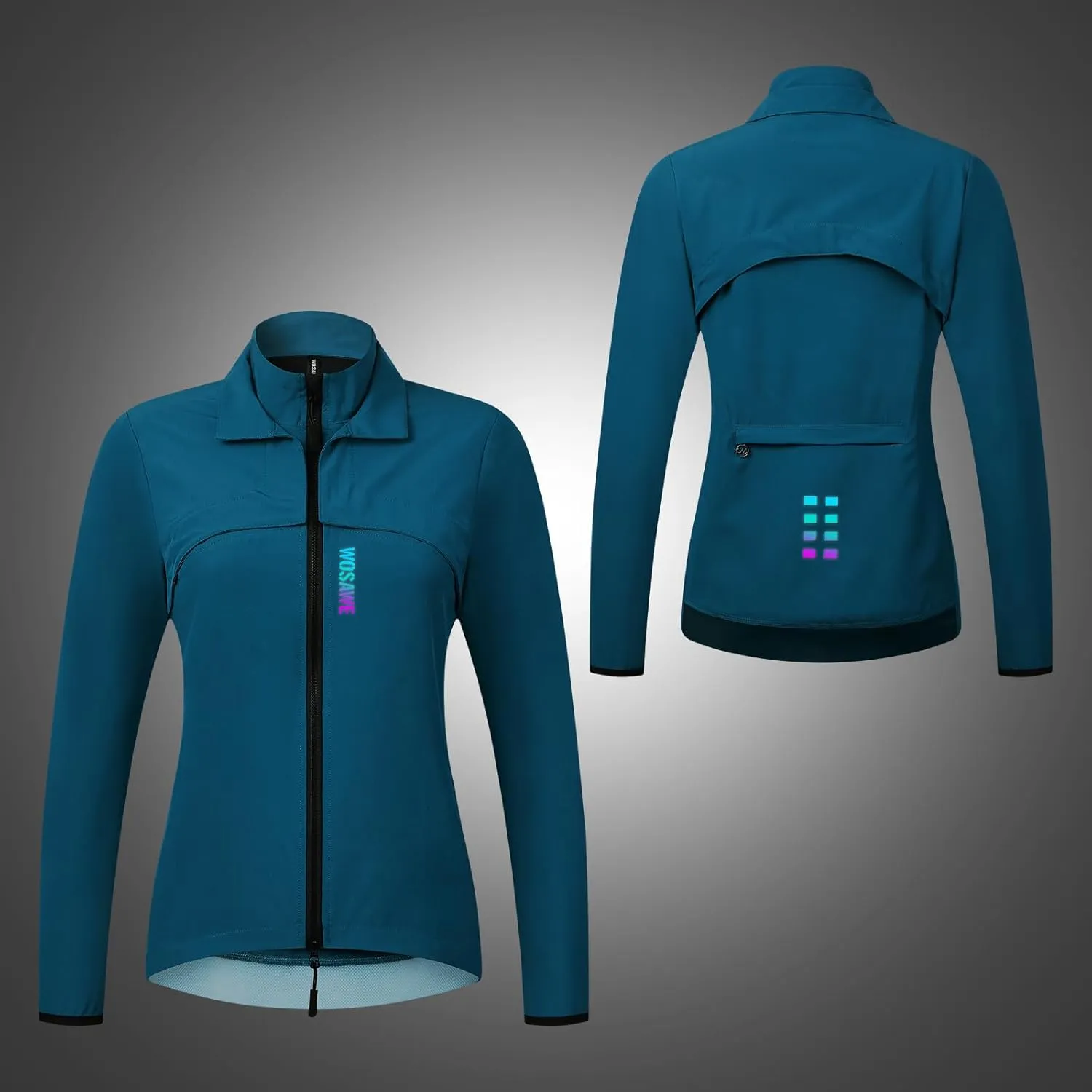 WOSAWE 2 in 1 Cycling Jacket Men Convertible Biking Vest Lightweight Reflective Windbreaker