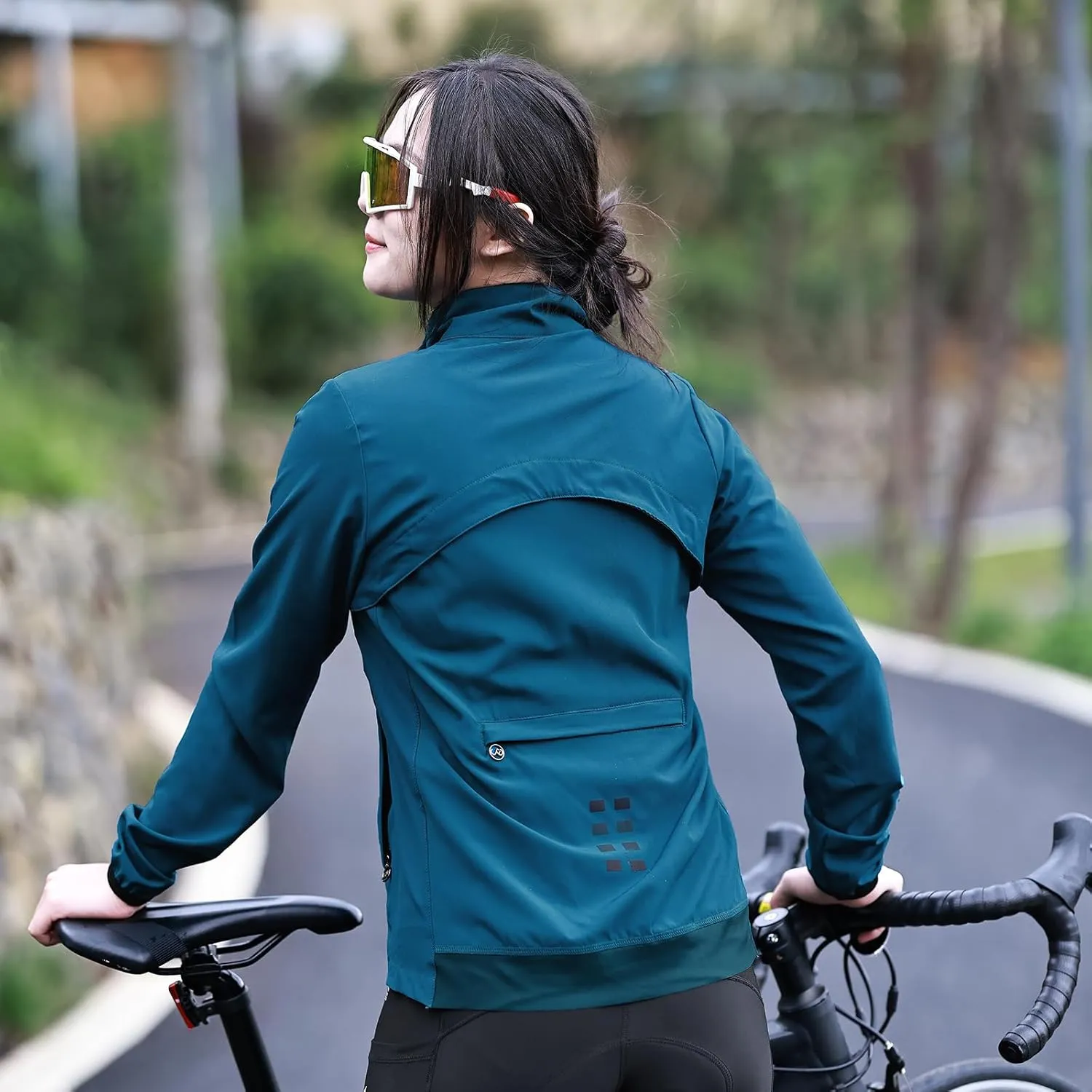 WOSAWE 2 in 1 Cycling Jacket Men Convertible Biking Vest Lightweight Reflective Windbreaker