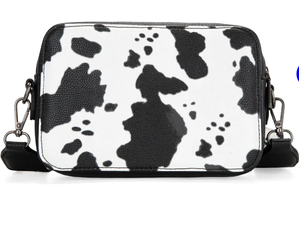 Wrangler Cowprint Crossbody With Wallet Compartment