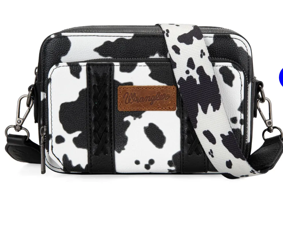 Wrangler Cowprint Crossbody With Wallet Compartment