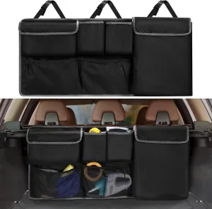 XHRING Car Trunk Organizer Storage Backseat Hanging Bag for Mazda CX5/CX-5 CX30/CX-30 CX50/CX-50 CX9/CX-9 CX3 CX7/CX-7 GS GT I Sport Touring Carbon Edition SUV Camping Accessories 2000-2024 2025