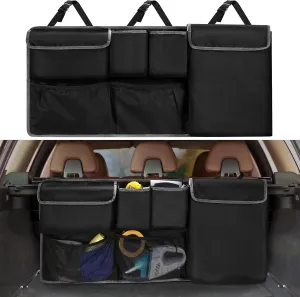 XHRING Car Trunk Organizer Storage Backseat Hanging Bag for Nissan Rogue Pathfinder Kicks Murano Armada Xterra SR SV Sport SUV Accessories 2000-2024 2025