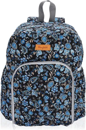 Yarn Storage Organizer Knitting Bag Backpack - Large Size with Grommets, Portable Crochet & Knitting Accessories Bag (Paisley)