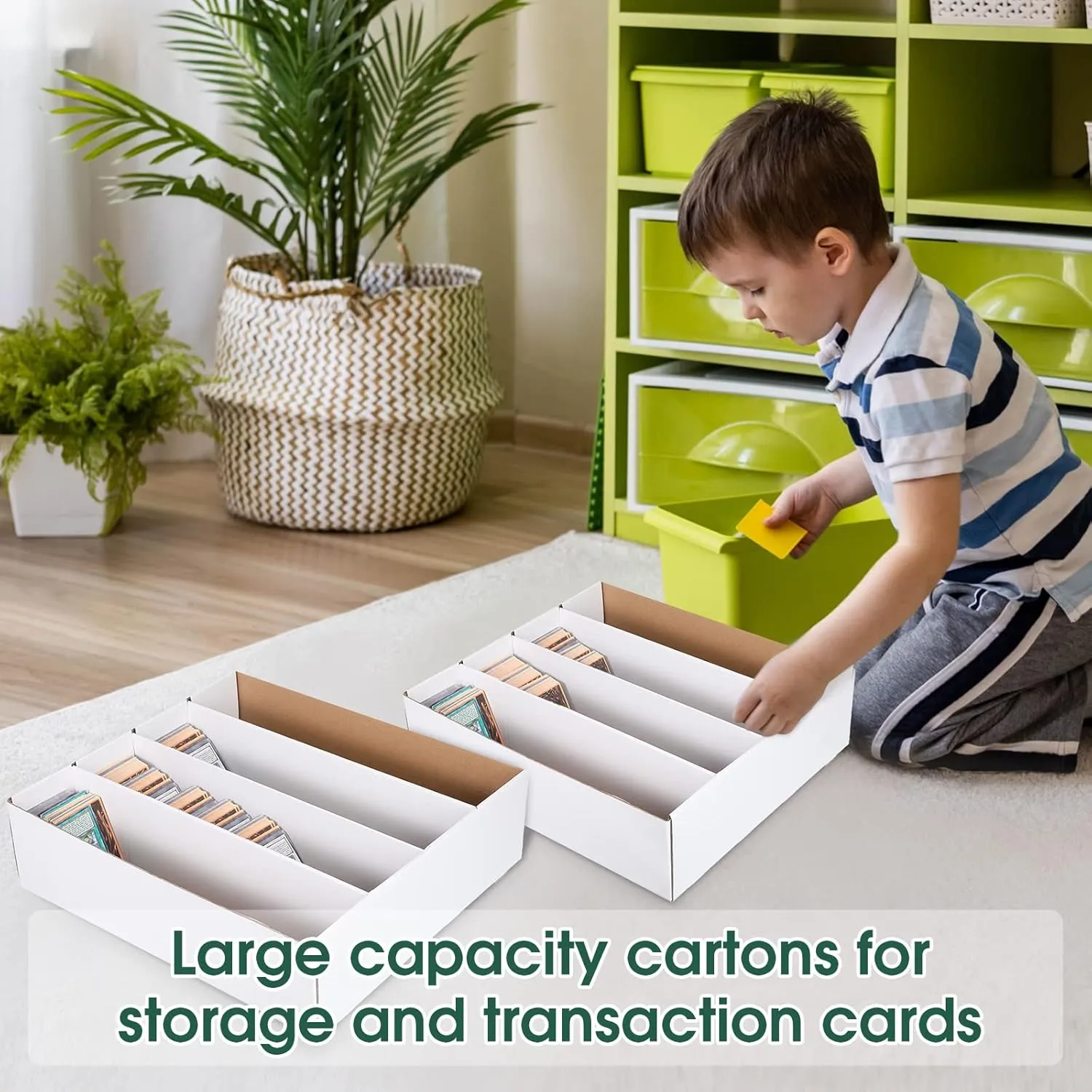 Yexiya 30 Pcs 3200 Count Sports Card Storage Boxes White Trading Card Box Collectible Trading for Soccer Baseball Game