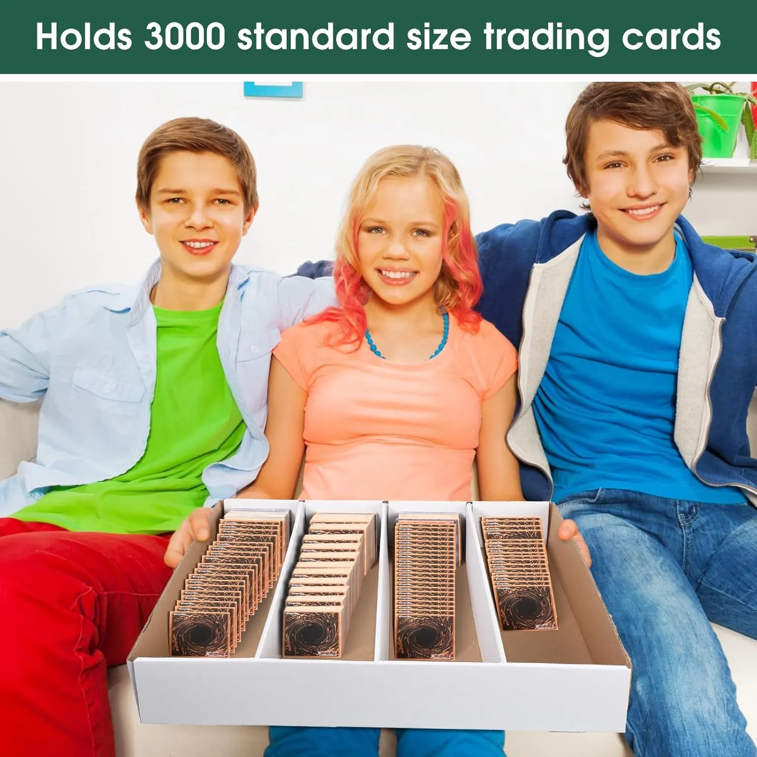 Yexiya 30 Pcs 3200 Count Sports Card Storage Boxes White Trading Card Box Collectible Trading for Soccer Baseball Game