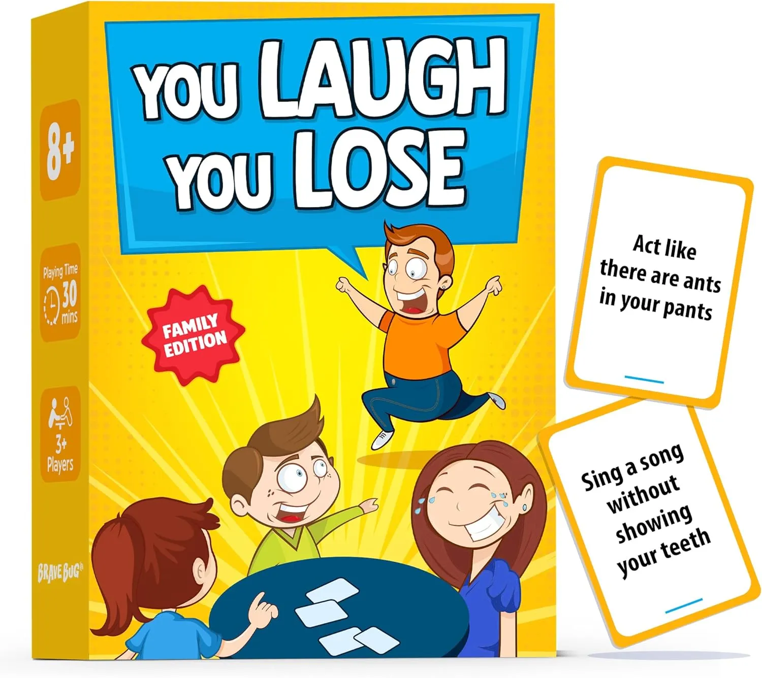 YOU LAUGH YOU LOSE - Funny Family Games for Kids and Adults - Hilarious Charades Games for Teens - Teen Girl & Boy Gifts - Party Game for Adults, Families - Family Game Nights, Sleepover Stuff