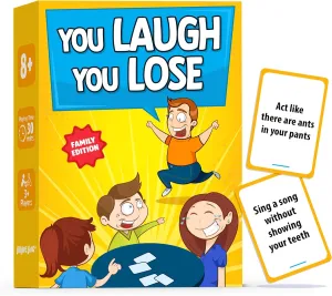 YOU LAUGH YOU LOSE - Funny Family Games for Kids and Adults - Hilarious Charades Games for Teens - Teen Girl & Boy Gifts - Party Game for Adults, Families - Family Game Nights, Sleepover Stuff