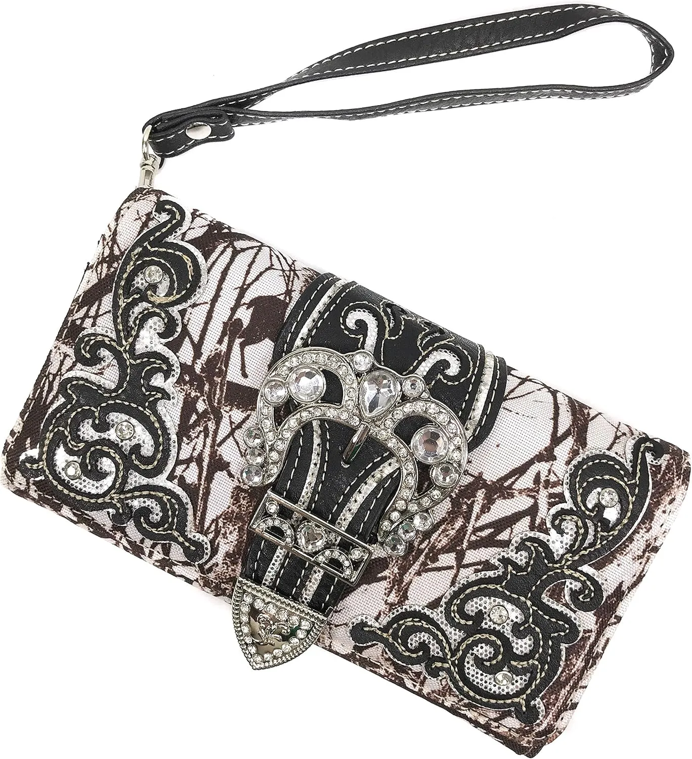 Zelris Camouflage Shine Glow Buckle Women Conceal Carry Handbag with Wallet Set