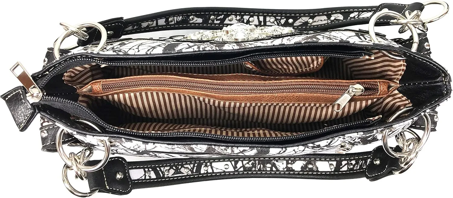 Zelris Camouflage Shine Glow Buckle Women Conceal Carry Handbag with Wallet Set