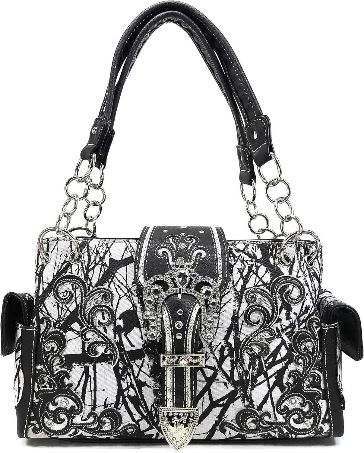 Zelris Camouflage Shine Glow Buckle Women Conceal Carry Handbag with Wallet Set